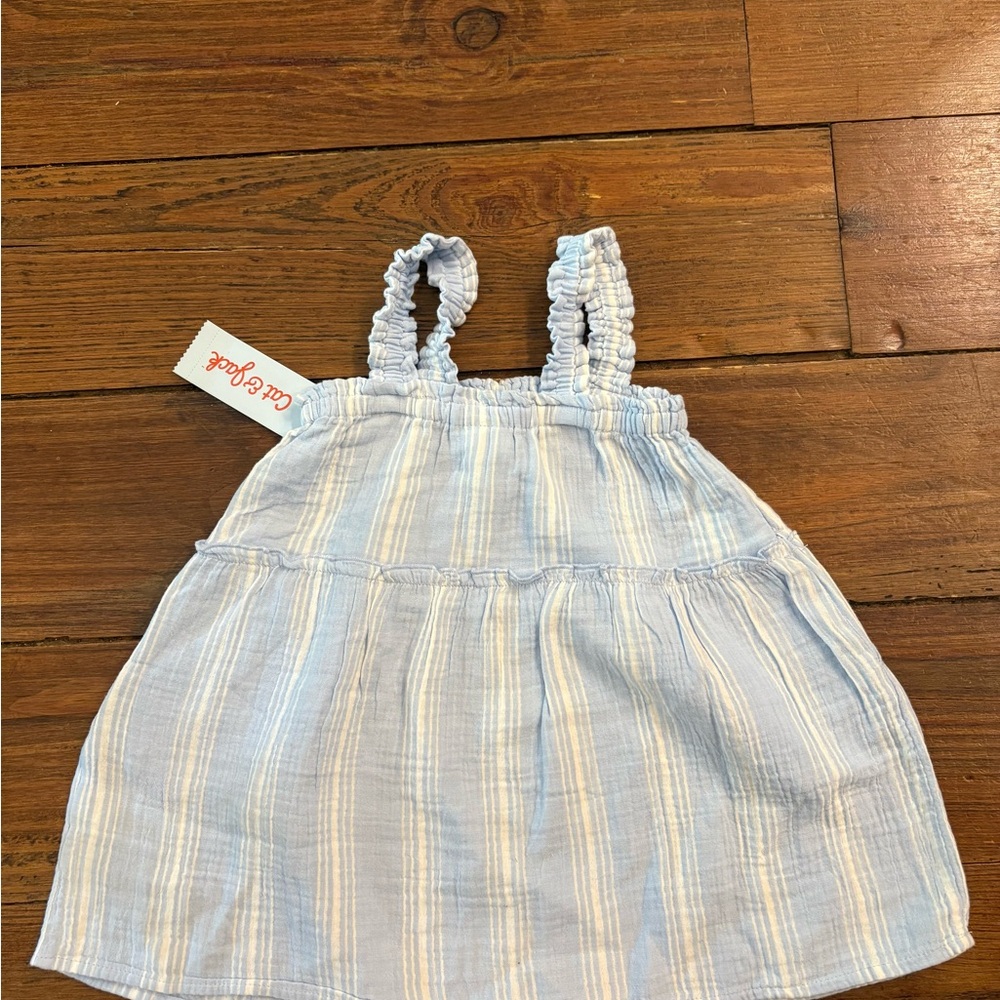 Cat & Jack Pale Blue Gauze Toddler Dress - Picture 4 of 5